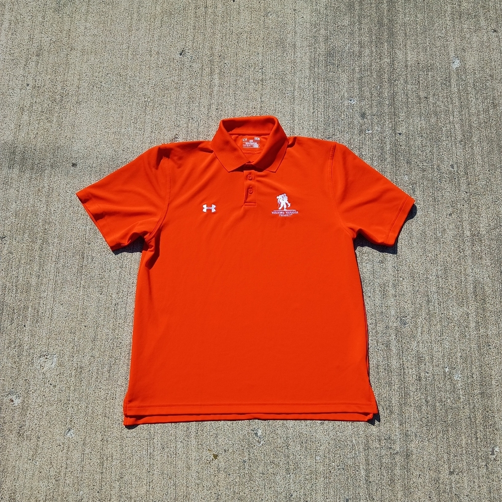 Under Armour Heatgear Polo Shirt Mens L Loose Orange Wounded Warrior Project